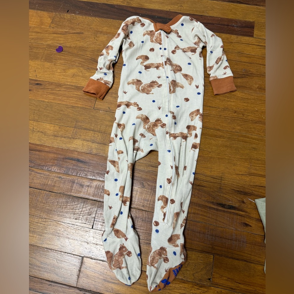Organic Honest Baby Squirrel Footie PJs